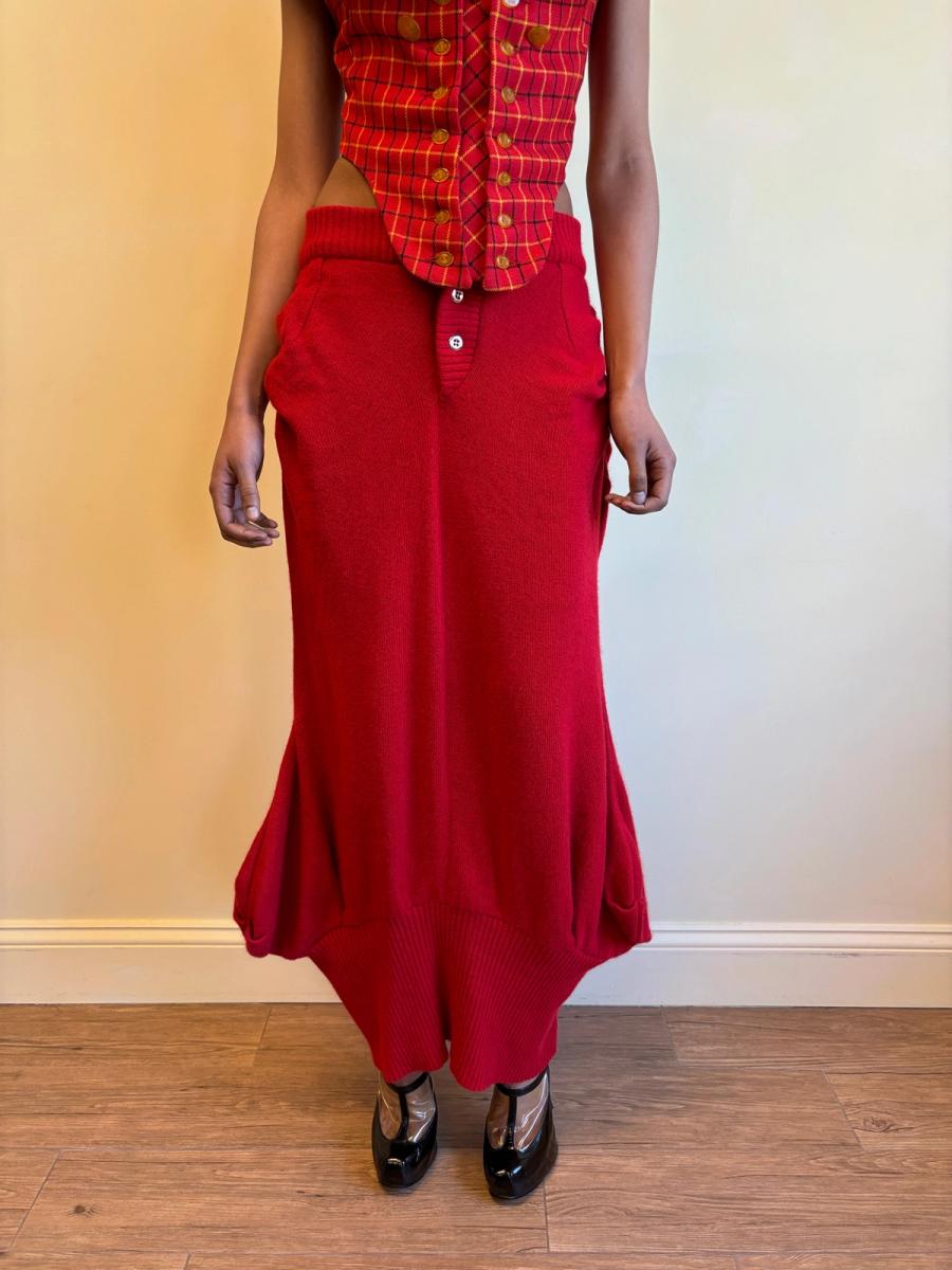 20471120 Red Knit Mermaid Skirt product image