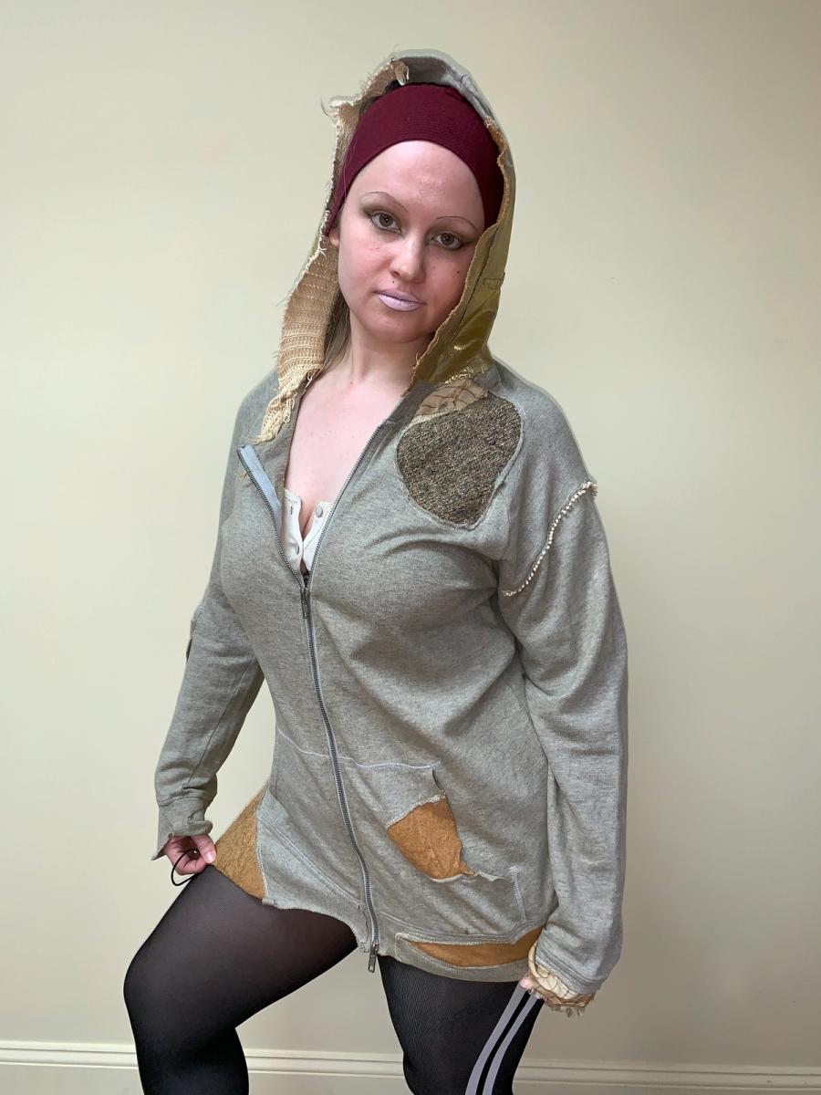 Yeah Right!! Patchwork Gray Sweatshirt product image