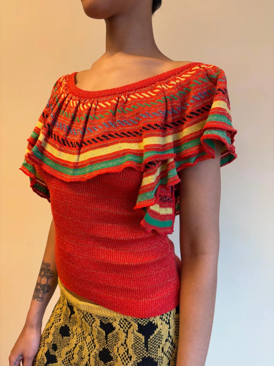80s Kenzo Red Lurex Top product image