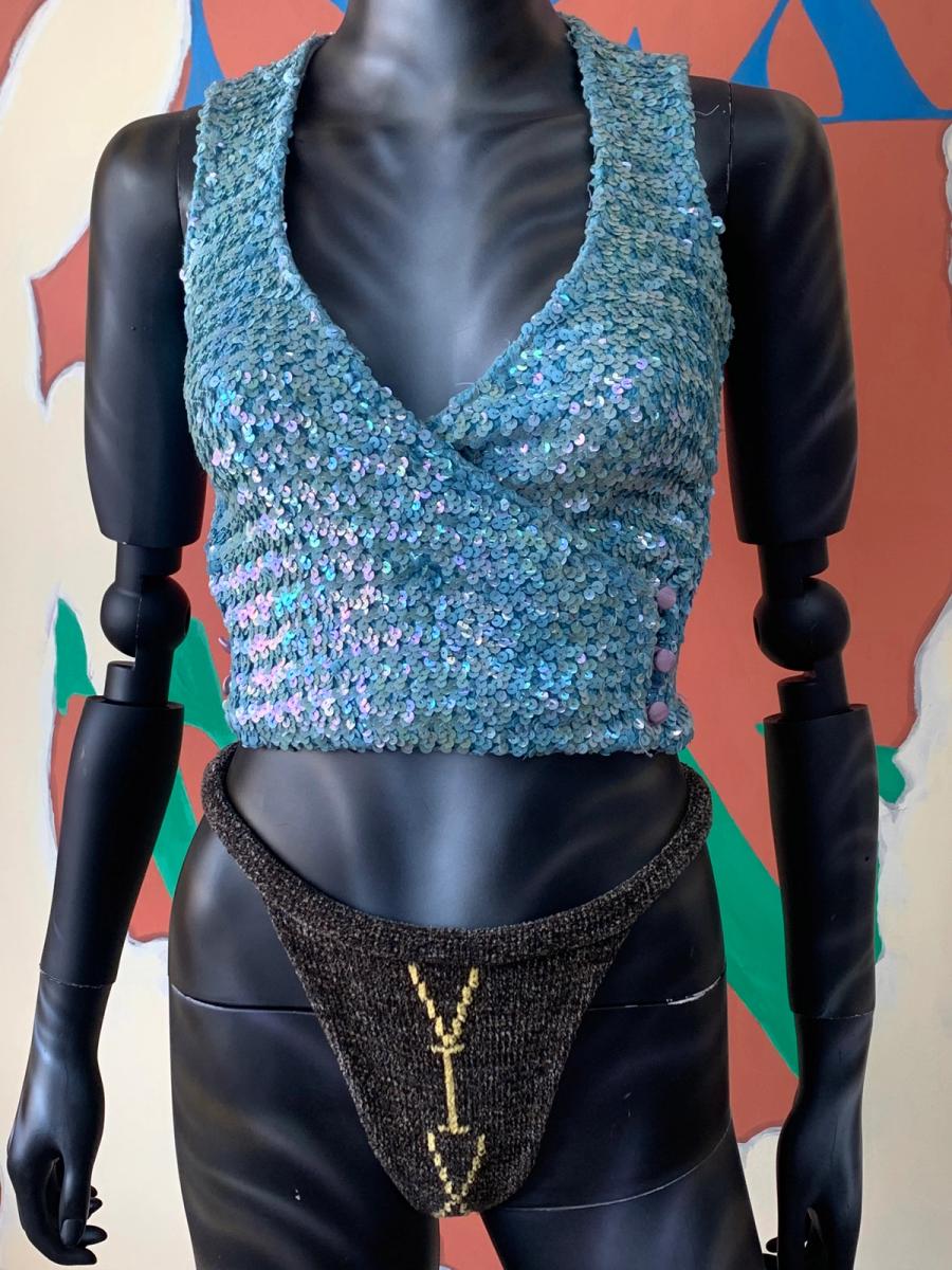 70s Biba Gelatin Sequin Gillet product image
