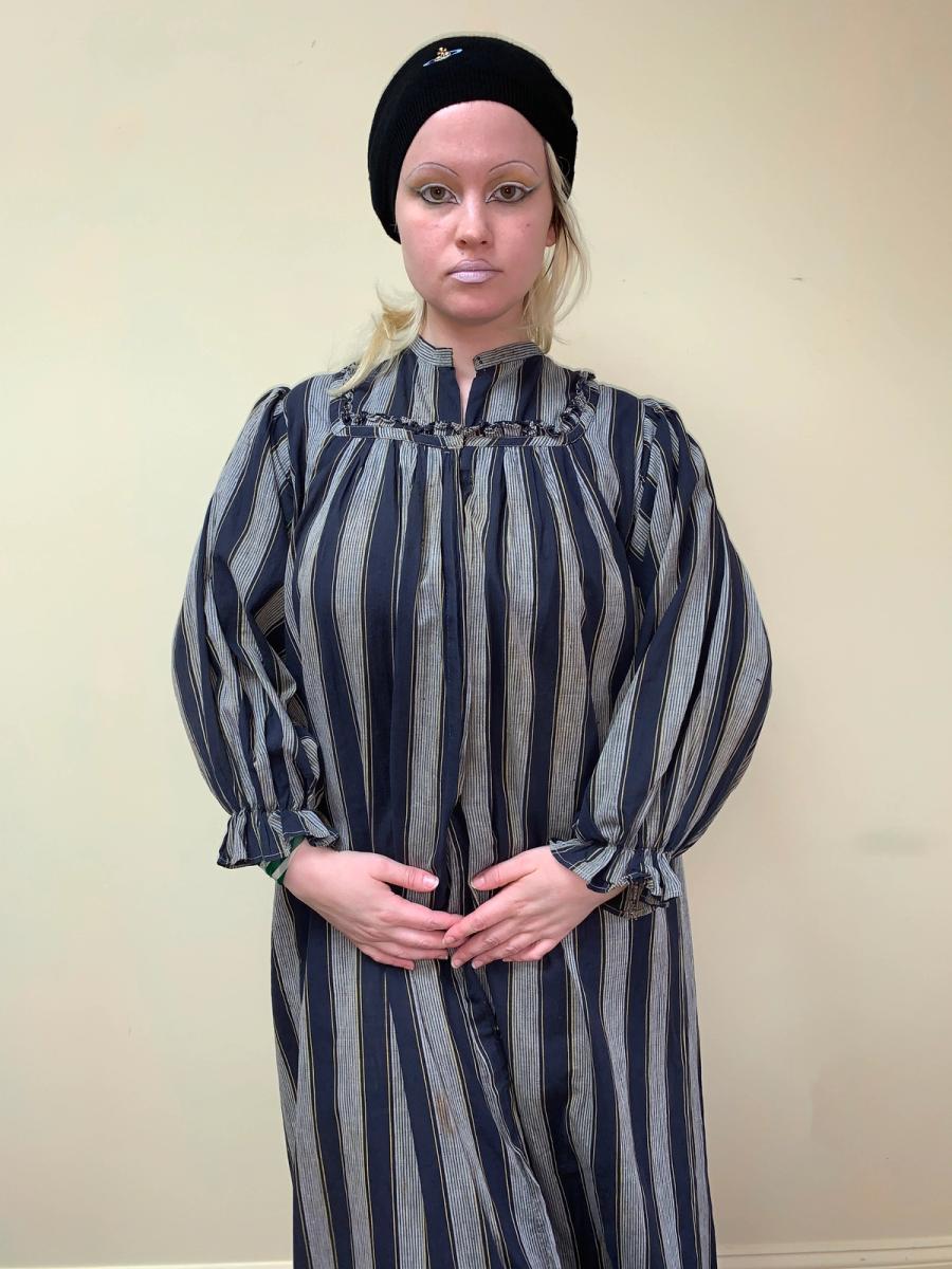 Antique Victorian Striped Wrapper Gown product image