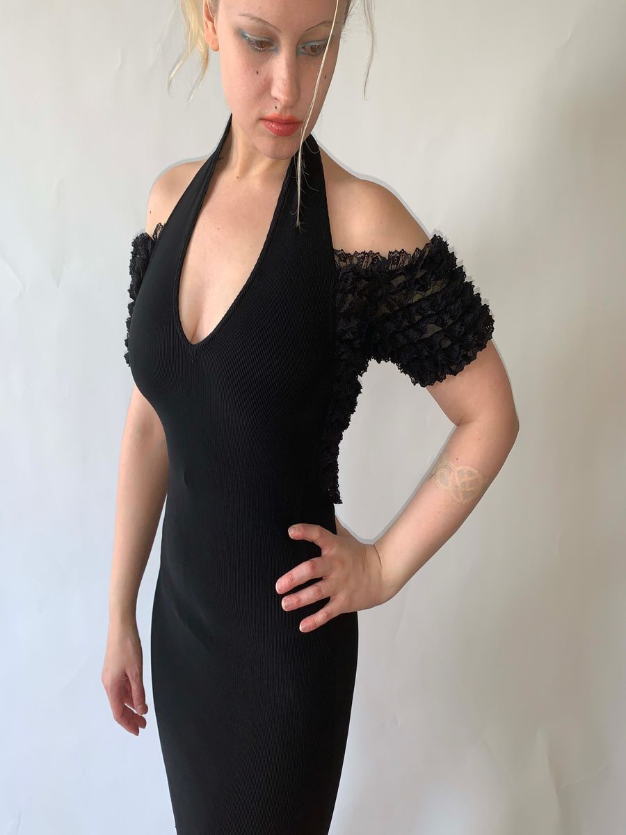 Chantal Thomass Black Frill Bodycon Dress product image