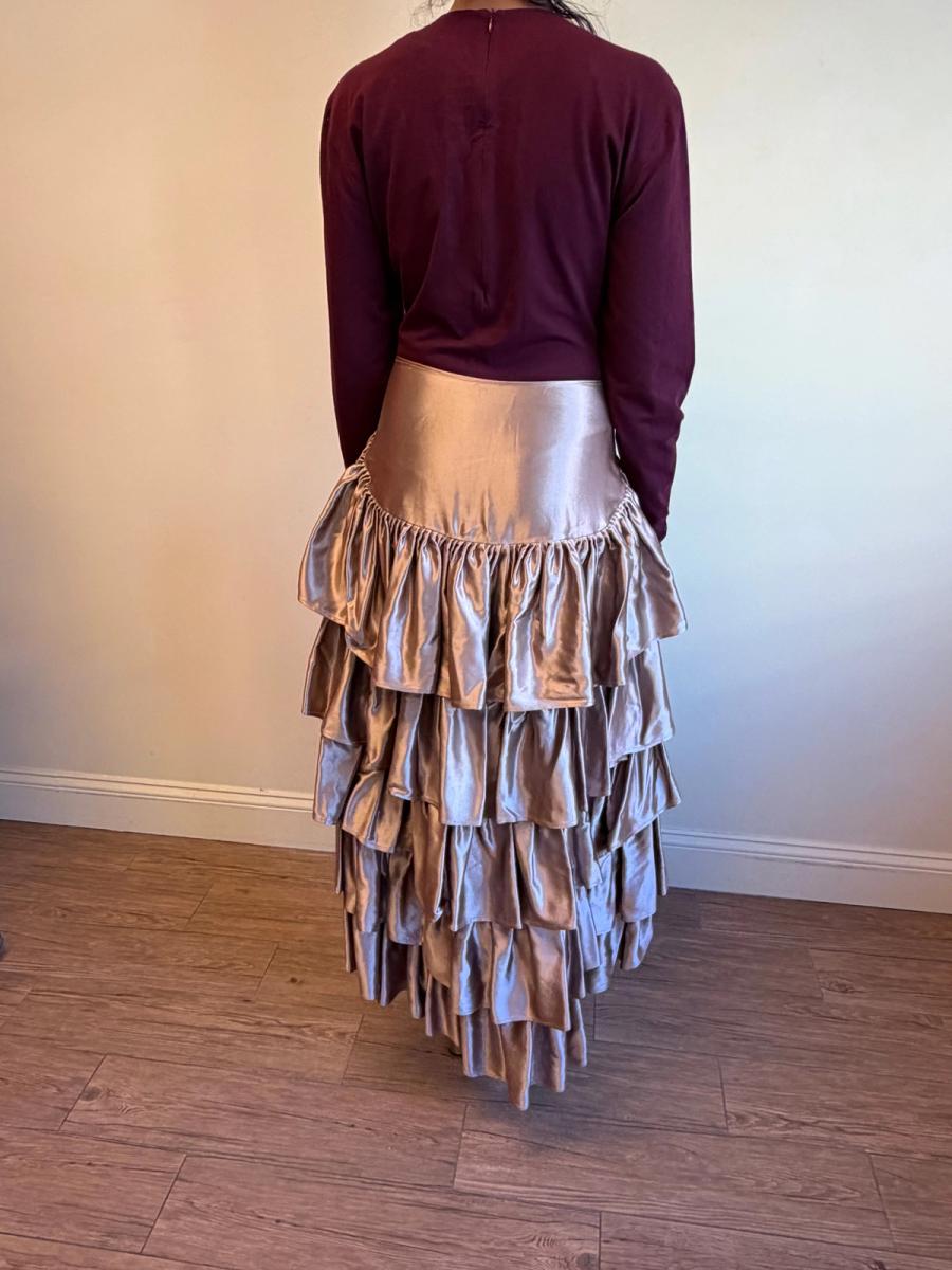 80s Norma Kamali OMO Ruffle Wrap Skirt product image