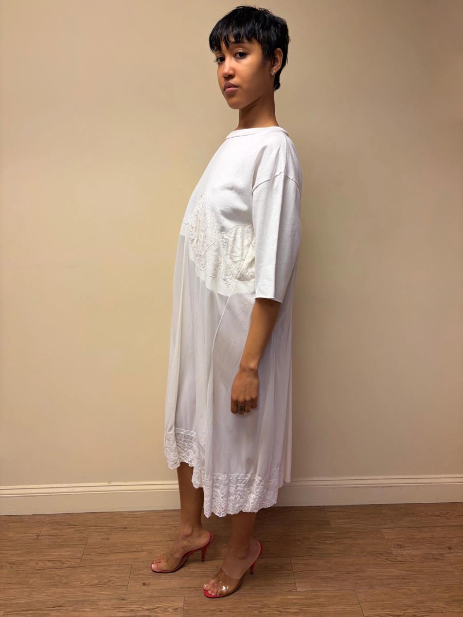 Yeah Right!! White Patchwork Slip Dress product image