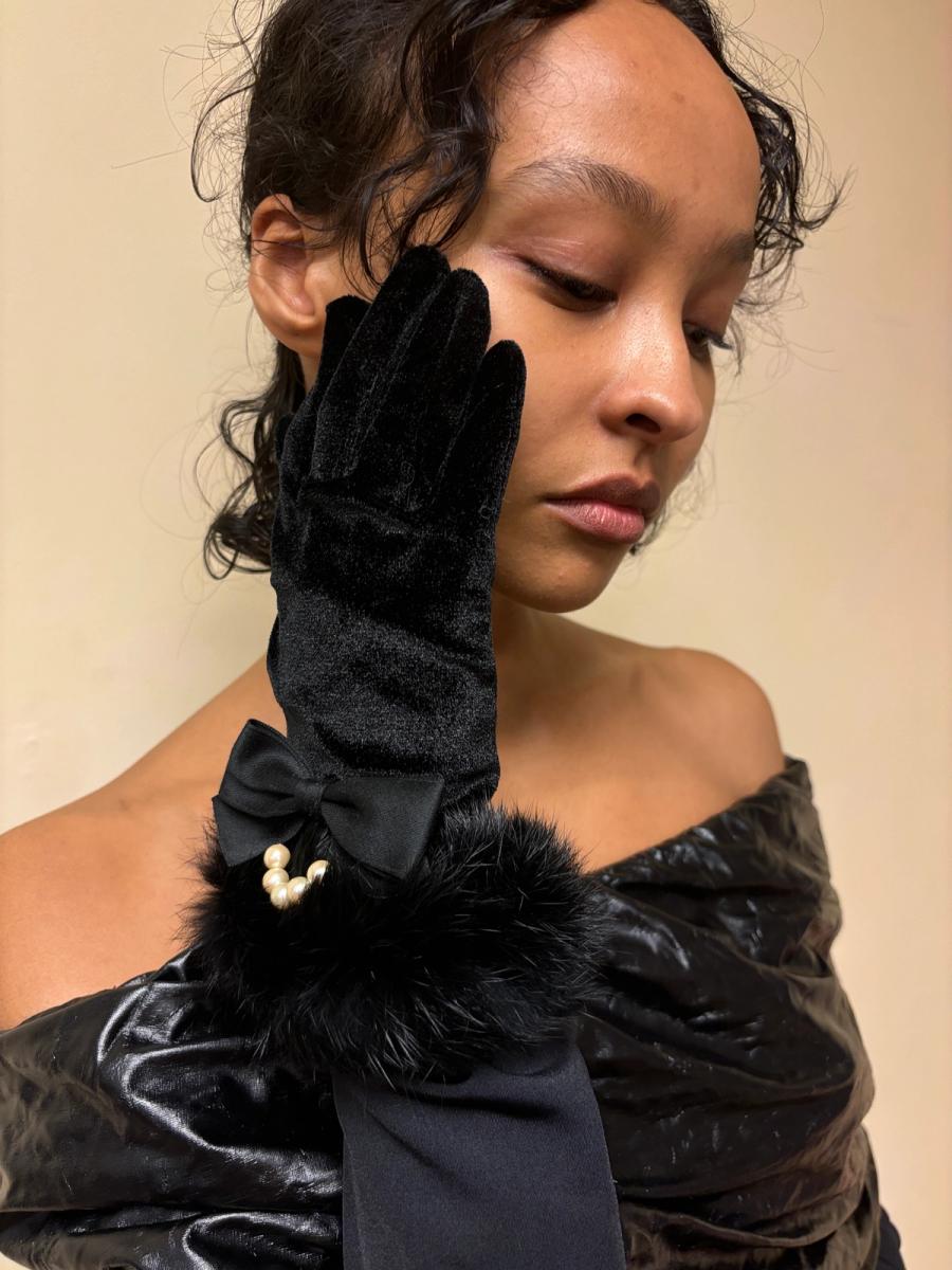 MILK Black Fur and Pearl Gloves product image