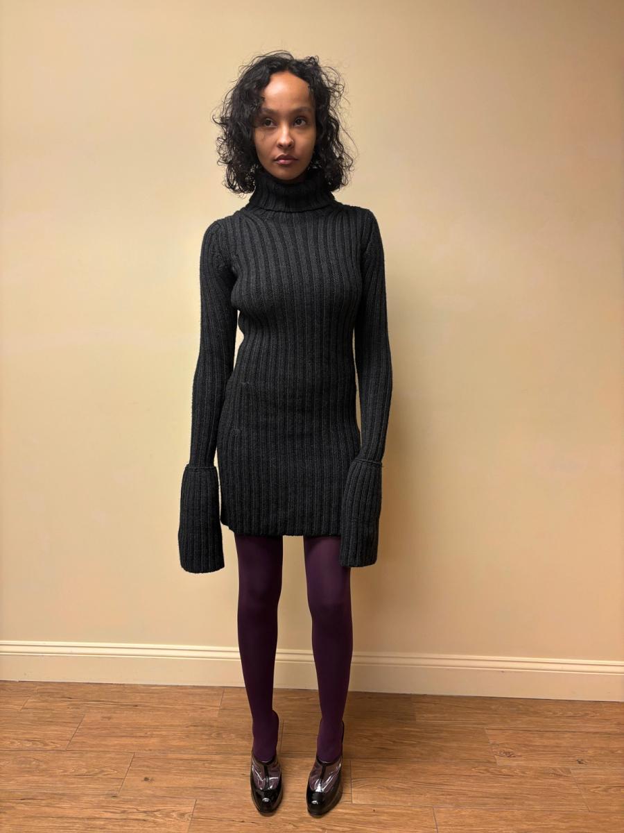 90s Yohji Yamamoto Black Knit Dress