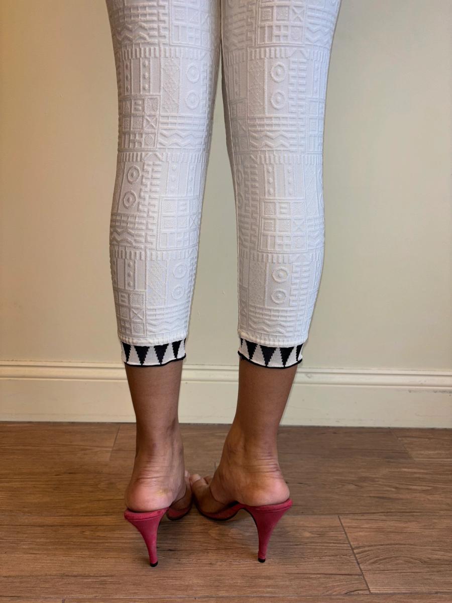 90s Ozbek Textured Print Leggings product image