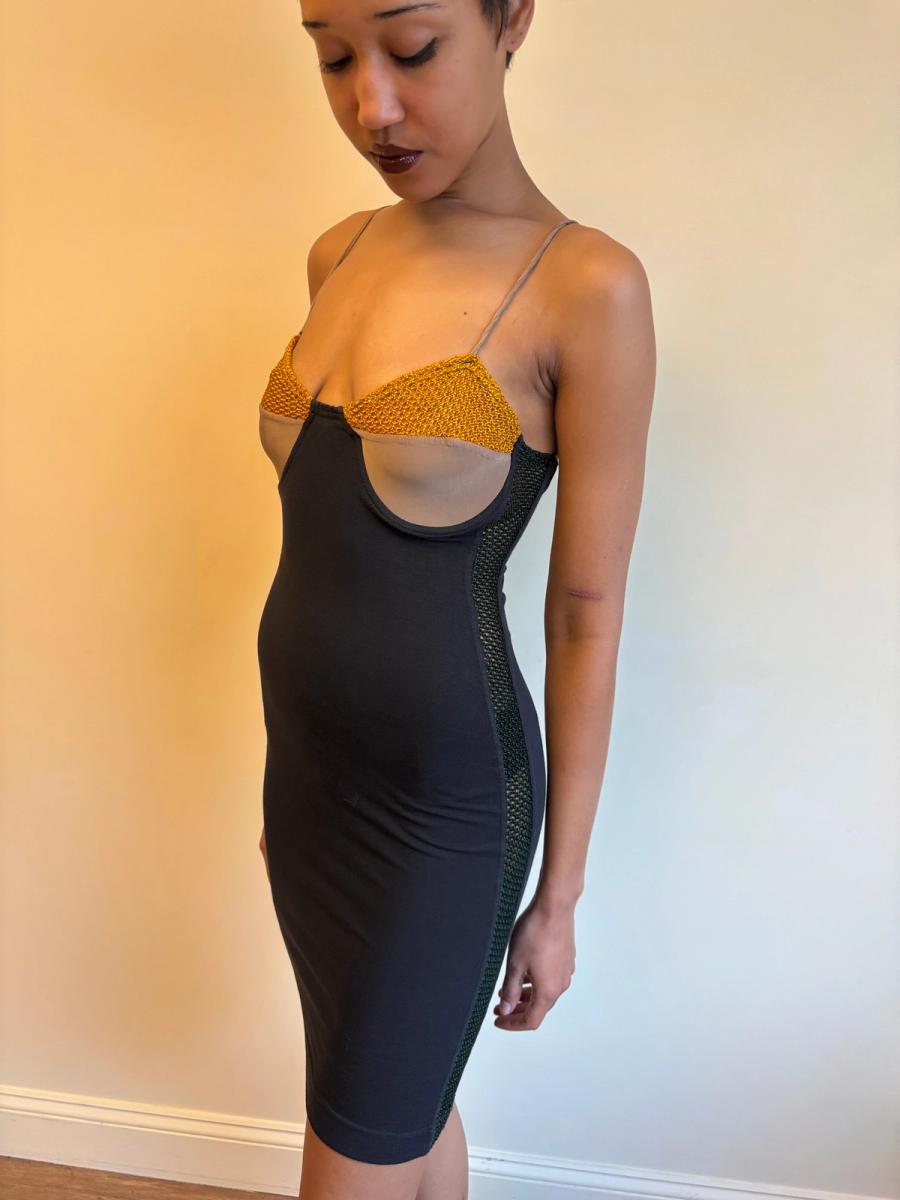 80s Junior Gaultier Crochet Bodycon Dress product image