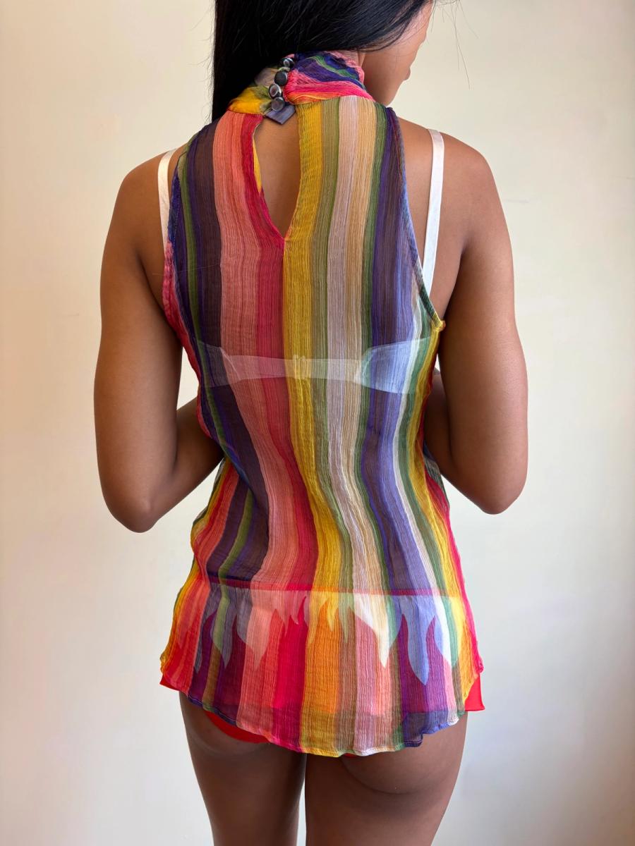 1930s Rainbow Chiffon Crepe Top product image