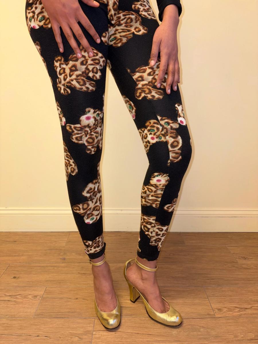 80s Yvan & Marzia Stuffed Leopard Print Bodysuit product image