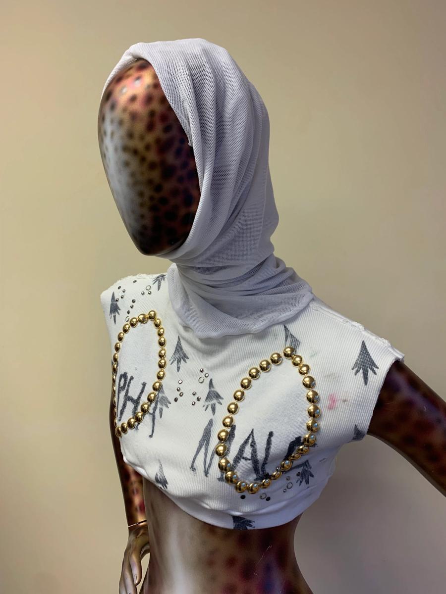 Alpha Male Studded Sweatshirt Top With Hood product image