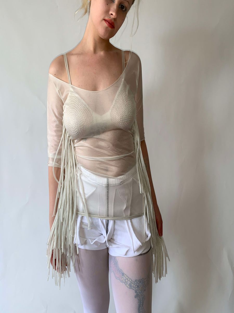 90s Pearlescent Fringe Tunic product image