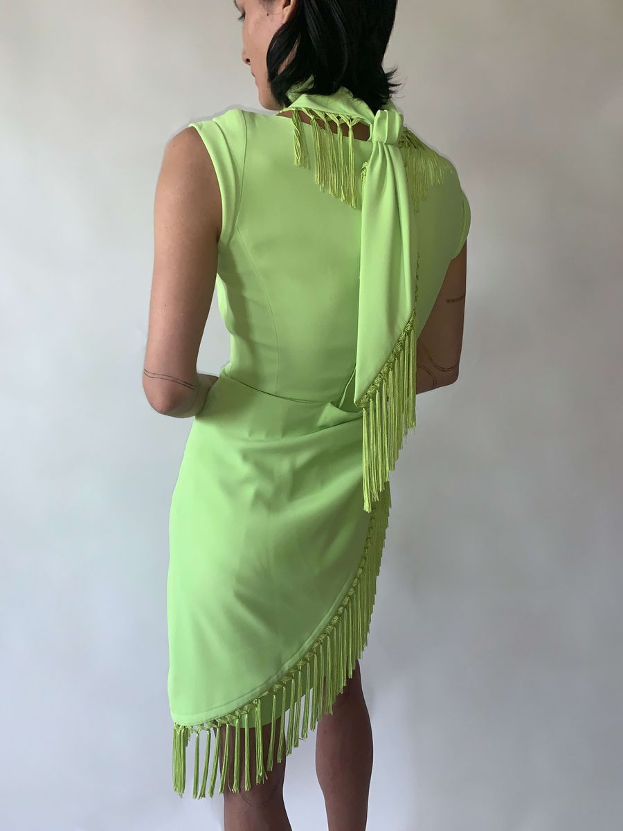 1990s Thierry Mugler Fringe "Tie" Dress product image