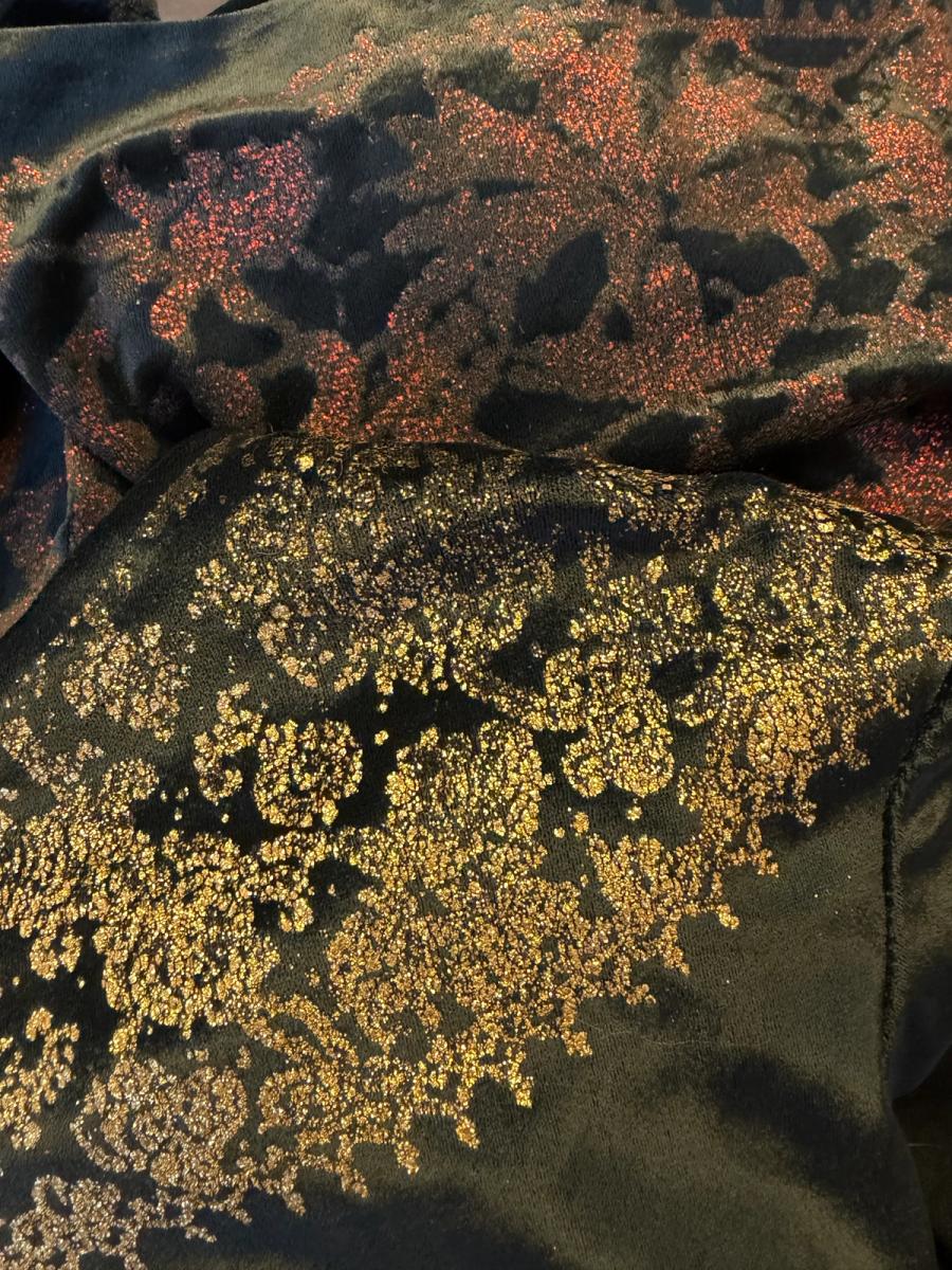 1992 "Always on Camera" Vivienne Westwood Gold Foil Velvet Dress product image