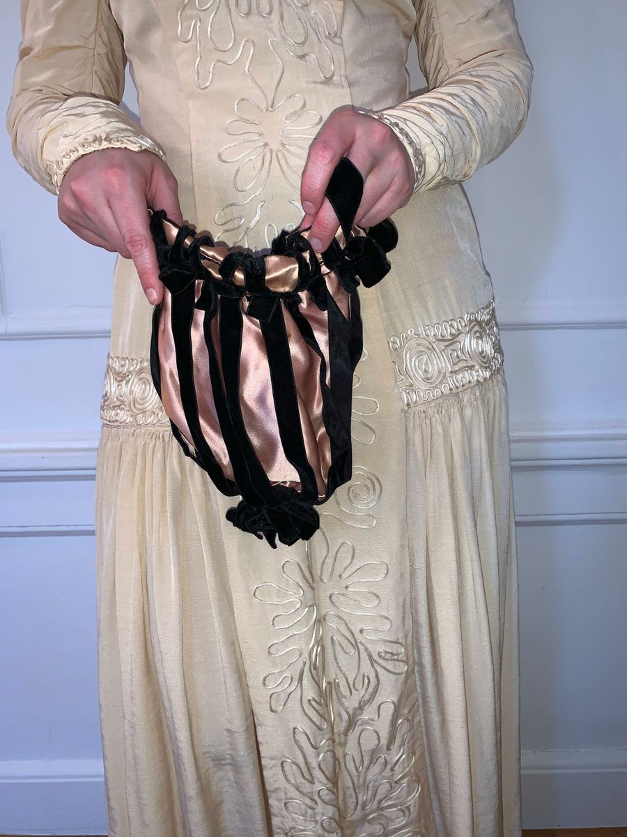 French Antique Bag Lot, Reticule Ribbonwork & Celluloid product image