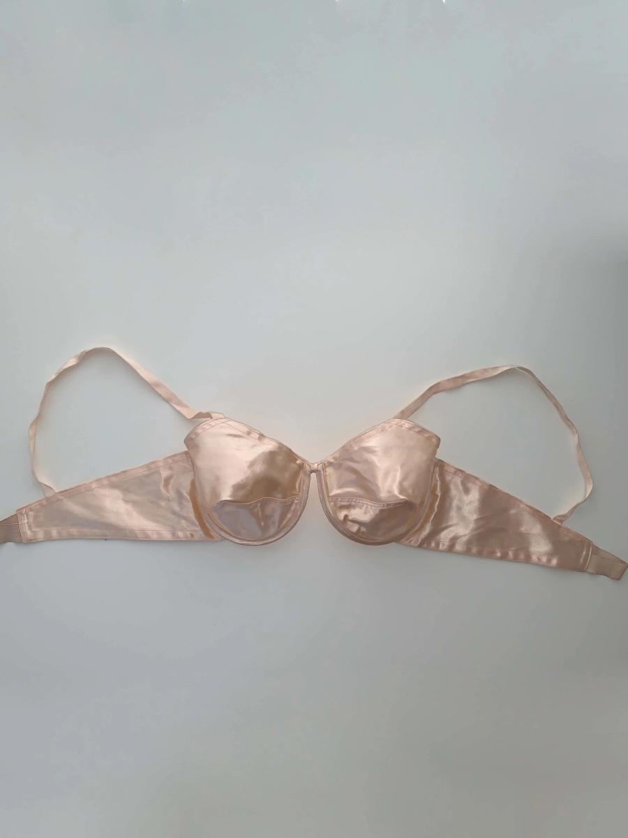 French 50s Pink Satin Bullet Bra product image