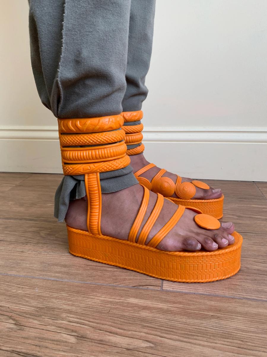 1985 Gaultier for Grendha Gladiator Sandals & Arm Cuff product image
