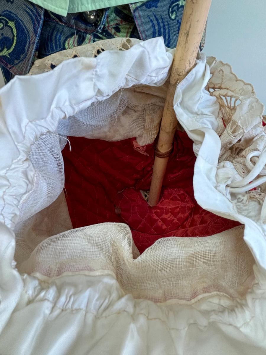 1940s Umbrella Shaped Wicker Purse product image