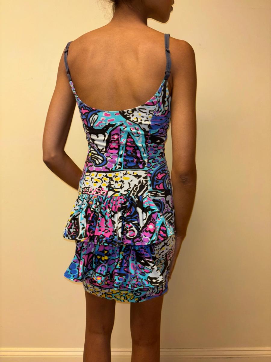 2000s Betsey Johnson Fawn Print Bustle Dress product image