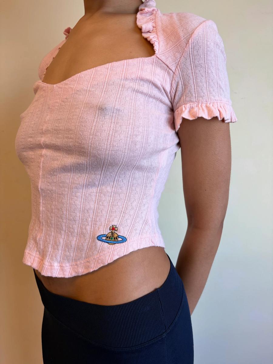 90s Vivienne Westwood Pink Pointelle Top product image