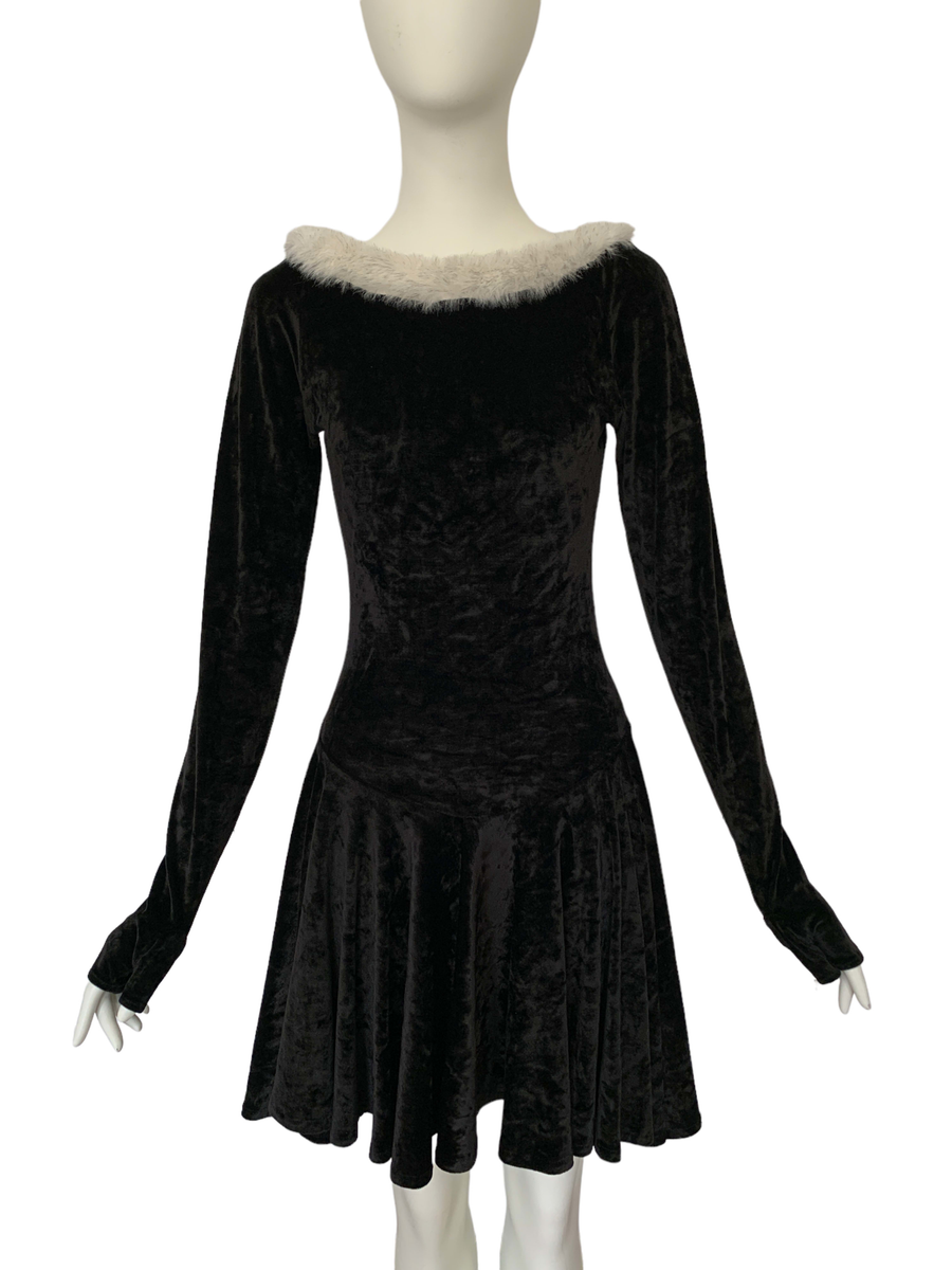 90s Norma Kamali Gloved Velvet Dress product image