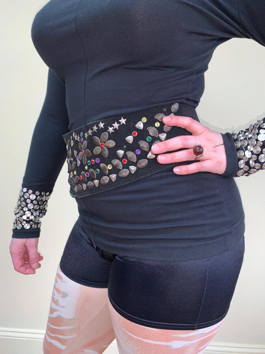 1980s Boxer Chic Studded Chain Belt product image