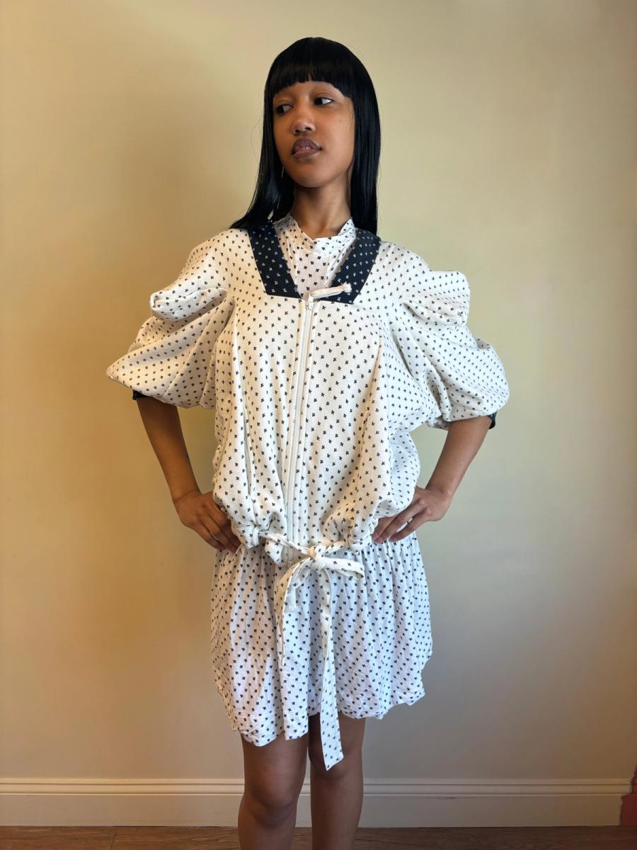 Bernhard Willhelm White Faux Ermine Sweatshirt product image