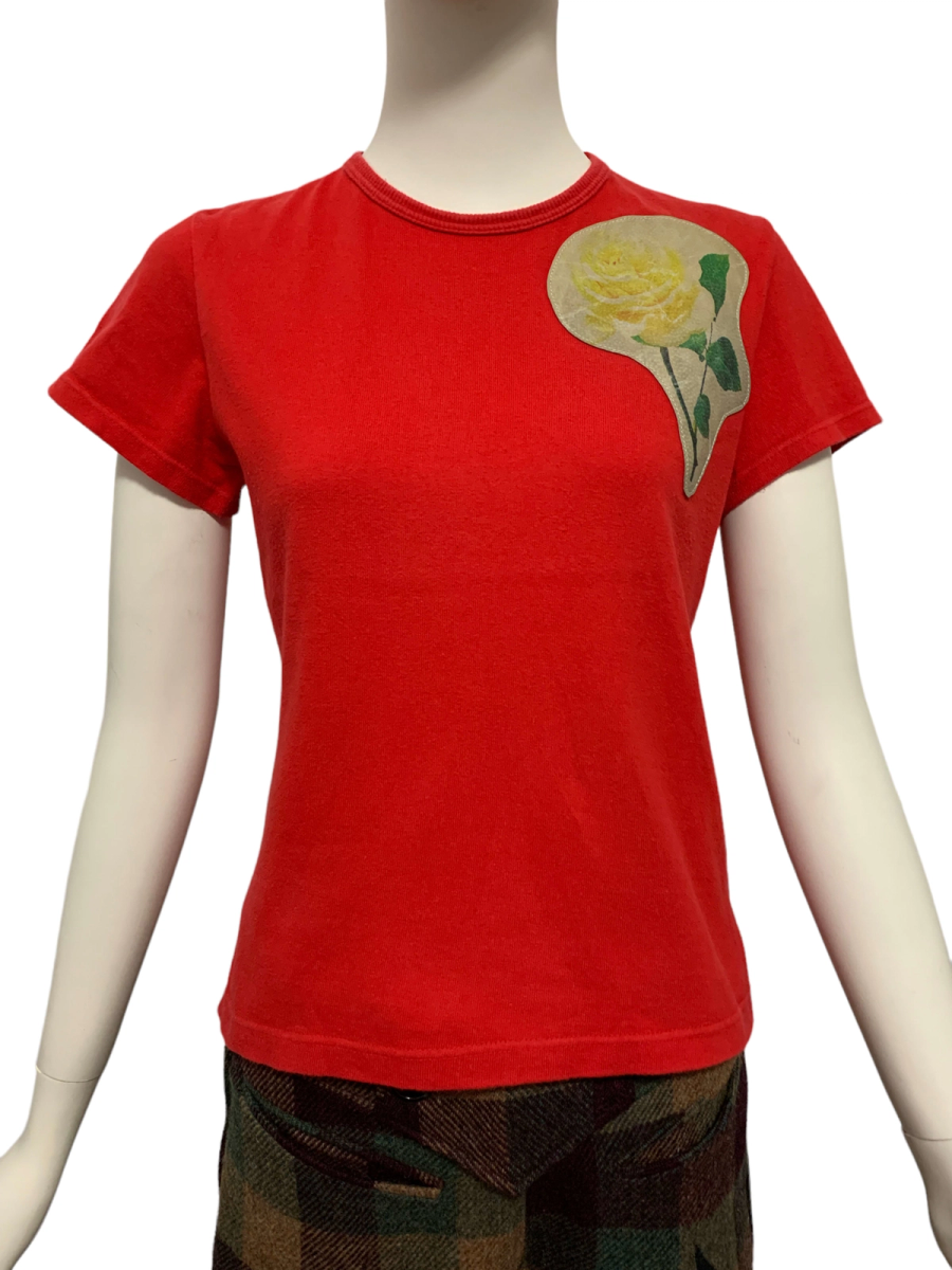 Beauty: Beast Leather Rose Patchwork Top product image