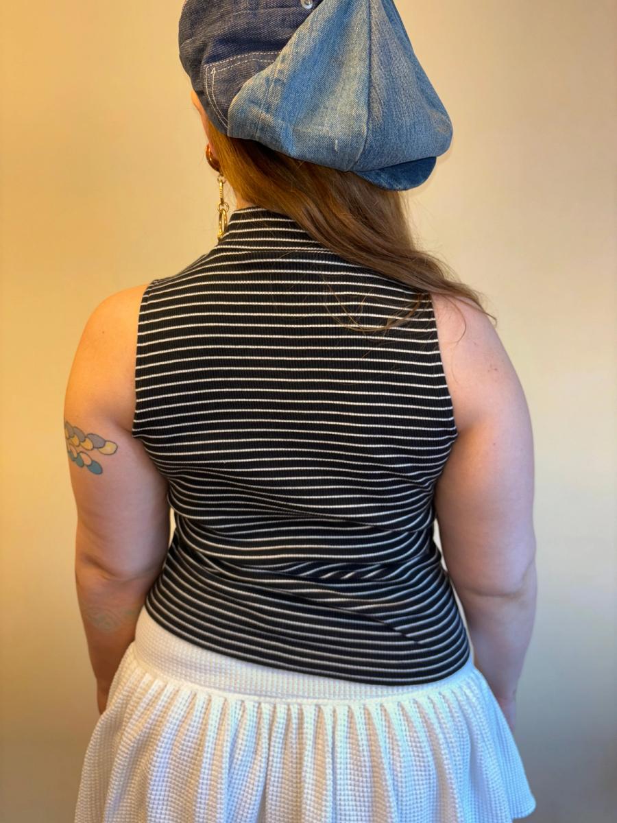 90s Chantal Thomass Striped Ribbed Turtleneck product image