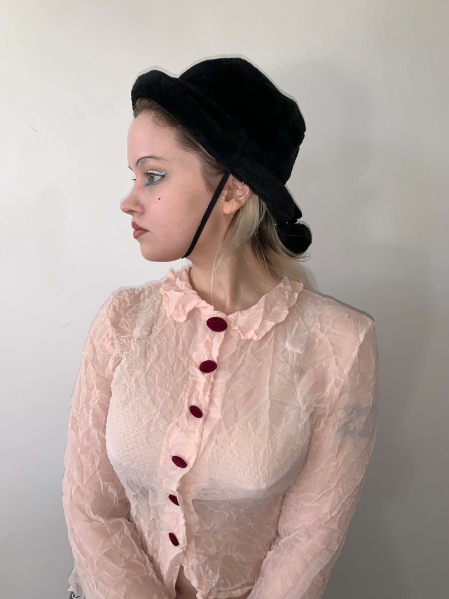 Chantal Thomass Plush Hat with Cherry Pom Pom product image