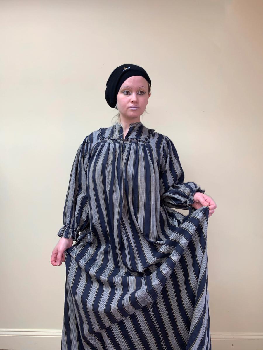Antique Victorian Striped Wrapper Gown product image