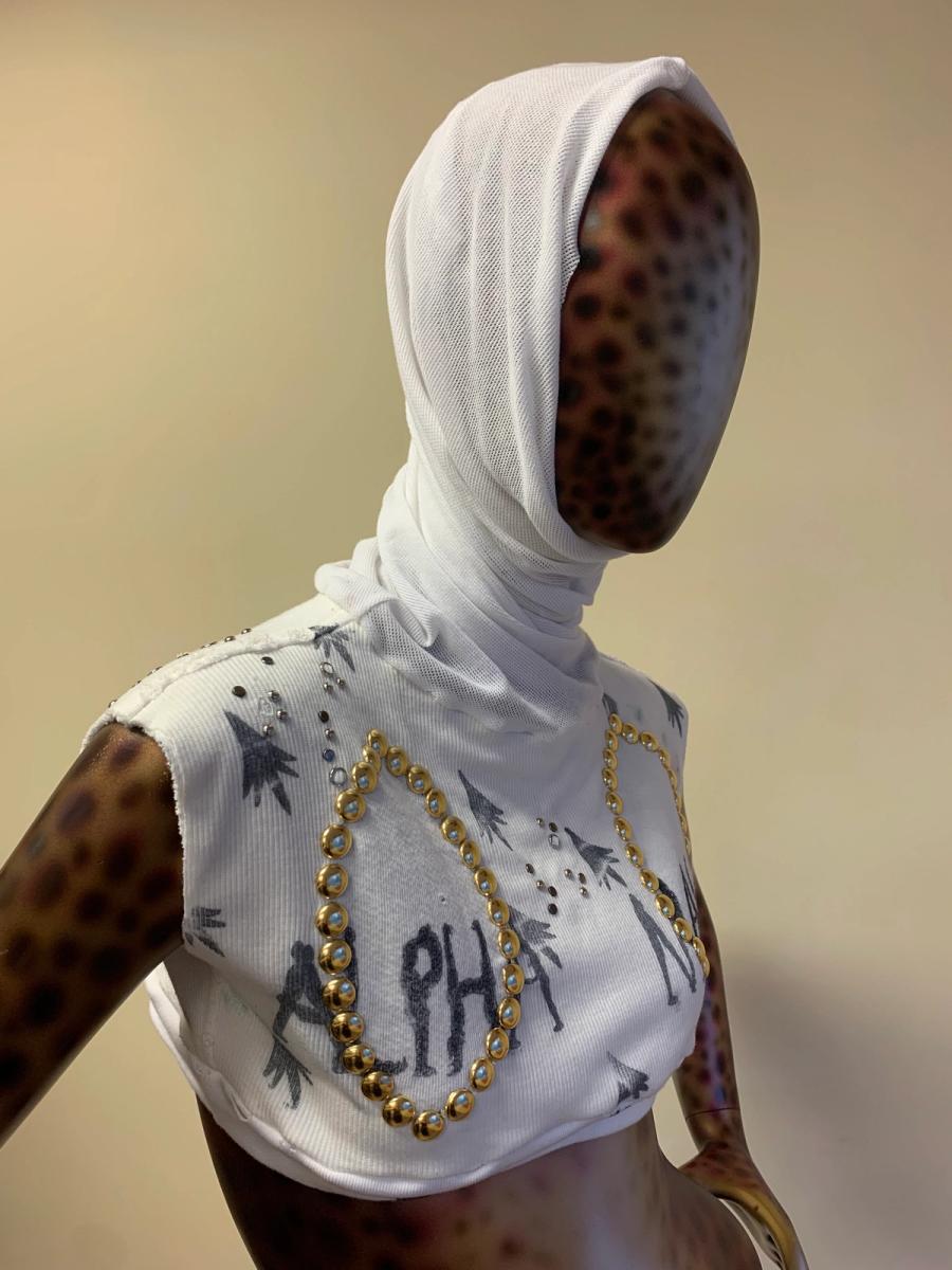 Alpha Male Studded Sweatshirt Top With Hood product image