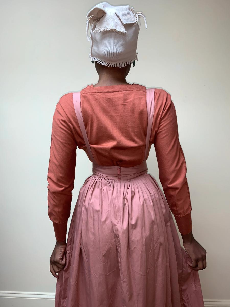 80s Norma Kamali Large Pocket Suspender Skirt product image
