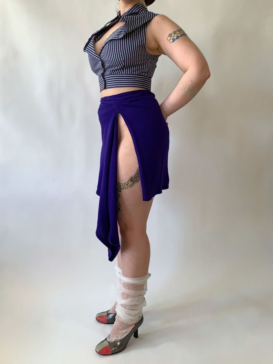 1980s Vivienne Westwood Asymmetrical Knit Wrap Skirt product image