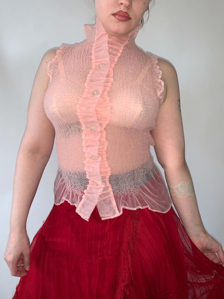 Yoshiki Hishinuma Pleated Pink Top product image