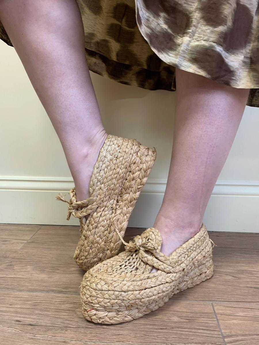 1930/40s French Raffia Platforms product image