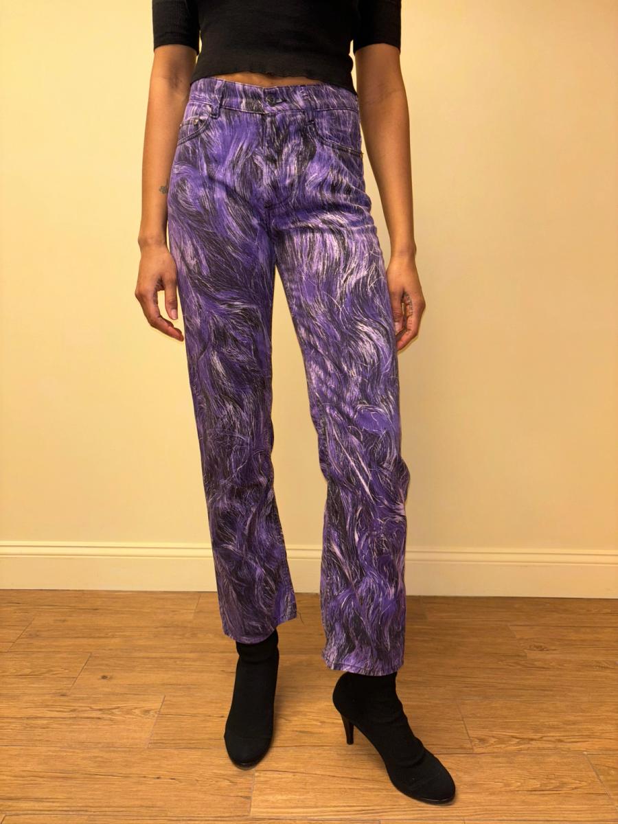 90s Vivienne Westwood Purple Hair Print Jeans product image