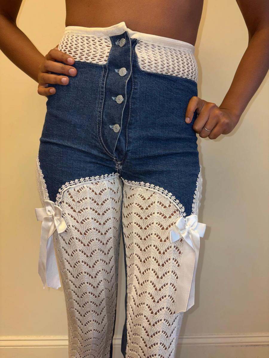 Vintage Jeans with Garter Design product image