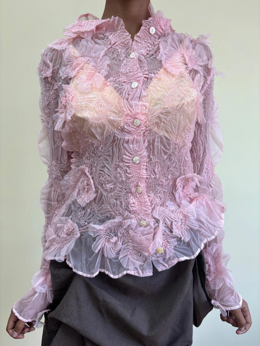 90s Yoshiki Hishinuma Pink Petal Blouse product image