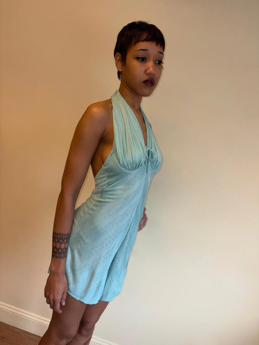 Vintage Chantal Thomass Aqua Halter Romper product image