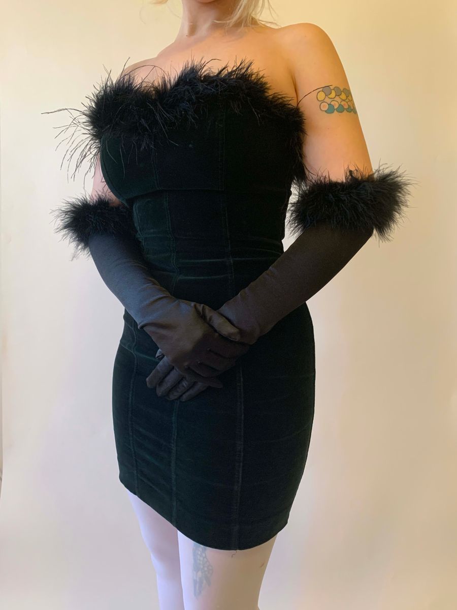 Chantal Thomass Velvet Cocktail Gown with Gloves Set product image