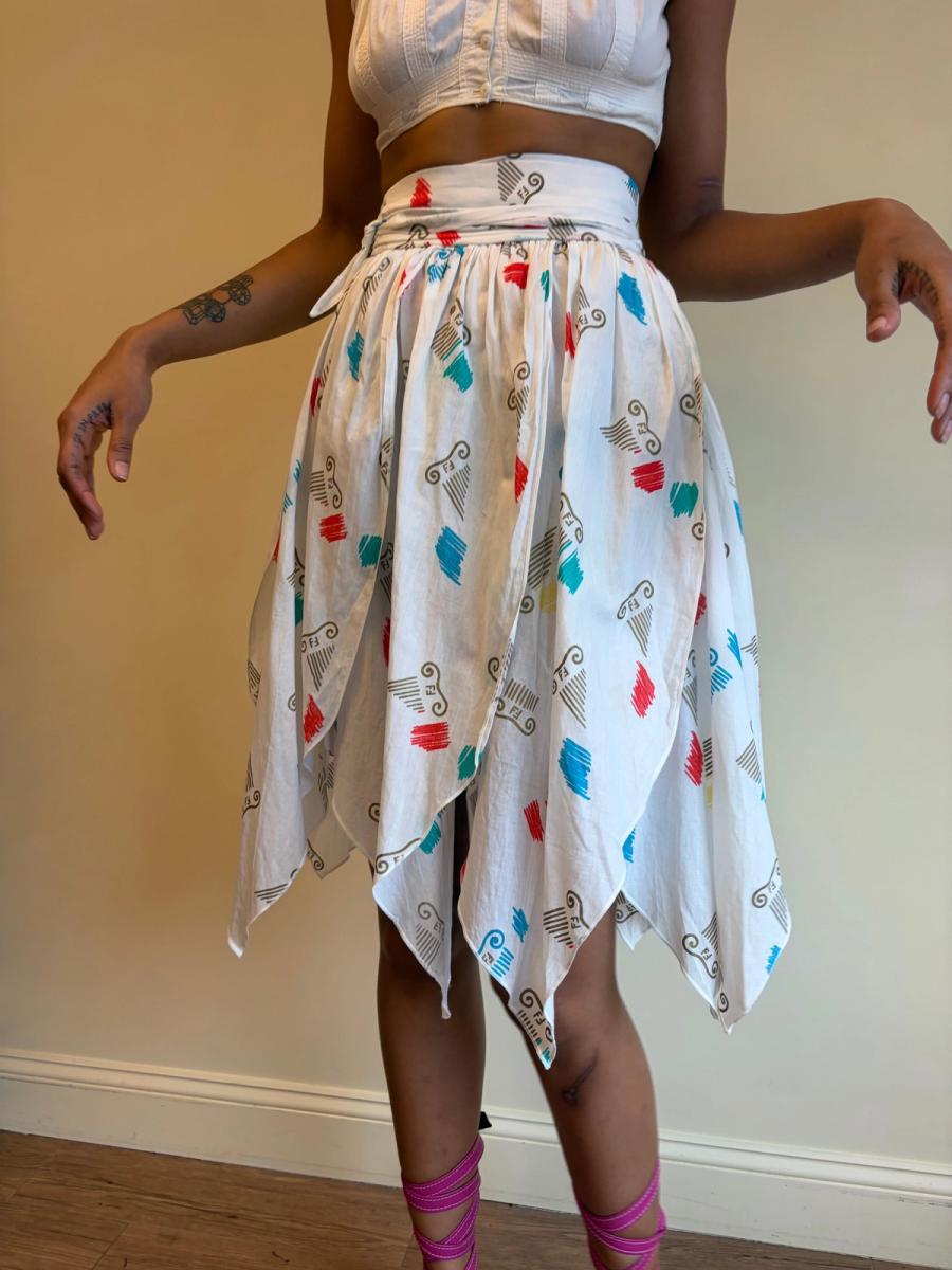 80s Fendi Jagged Hem Wrap Skirt product image