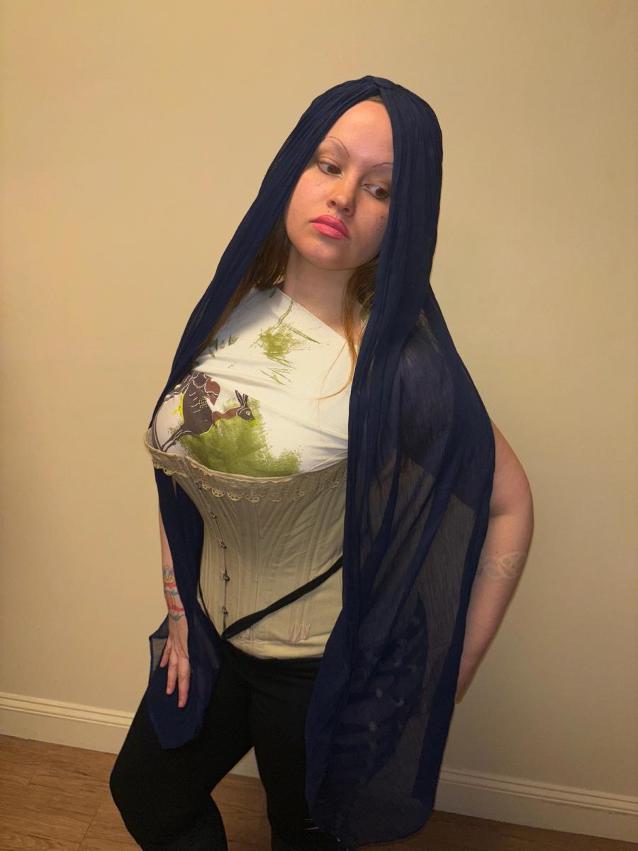 30s or 40s Silk Georgette Headpiece product image