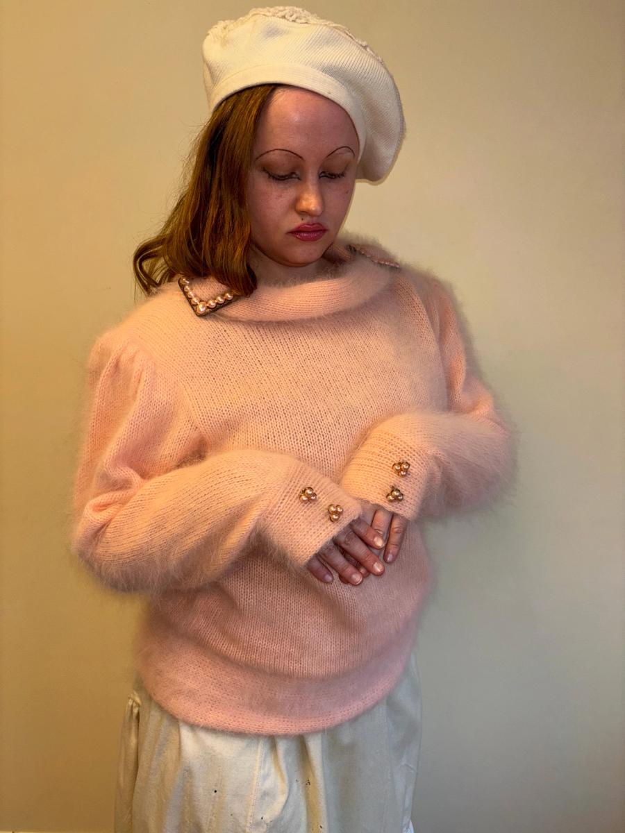 1980s Angora Pink Sweater product image
