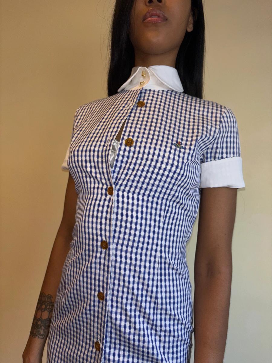 90s Vivienne Westwood Checked Dress with Hi-Collar  product image