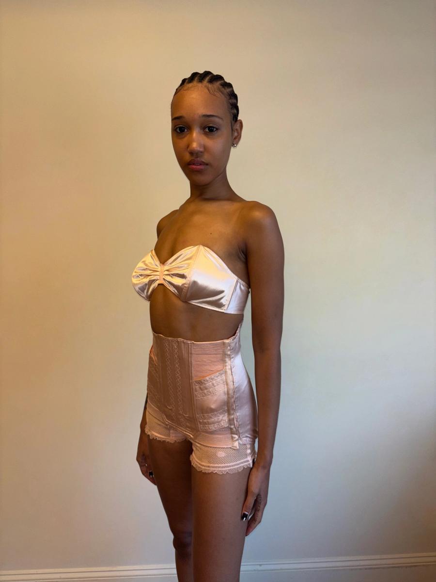 1930s Pink Satin Girdle product image