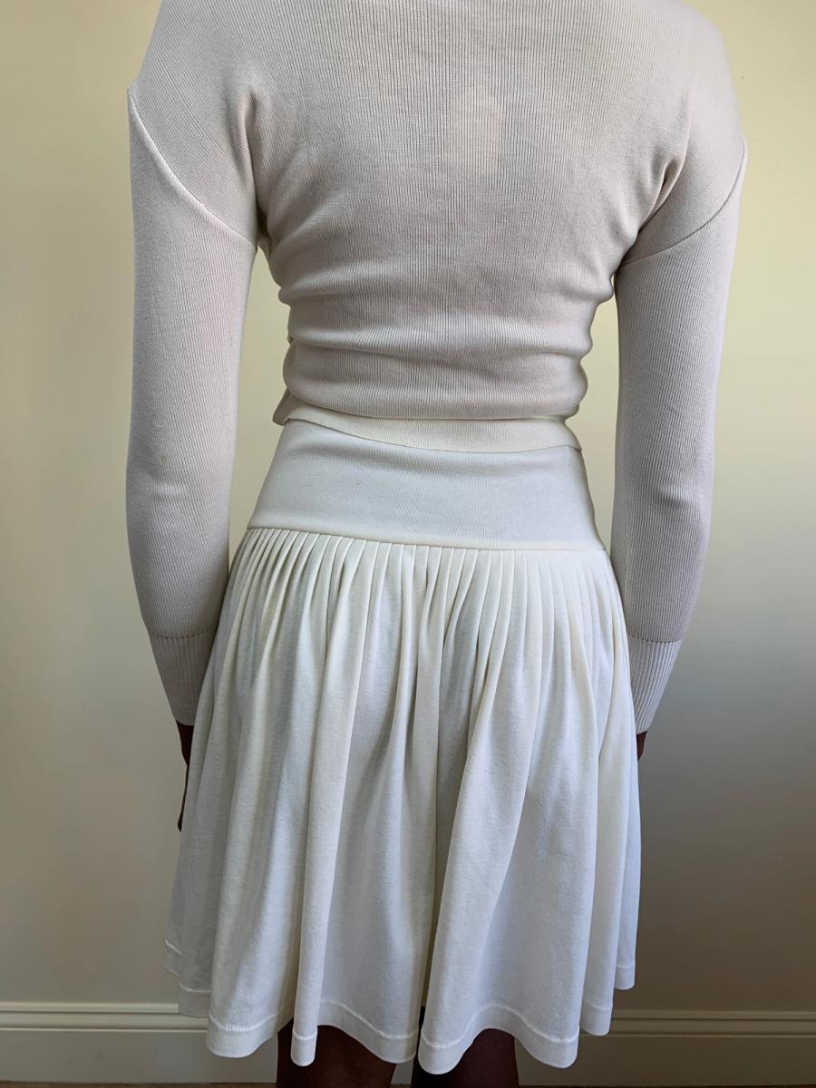 80s Norma Kamali White Highwaist Skirt product image