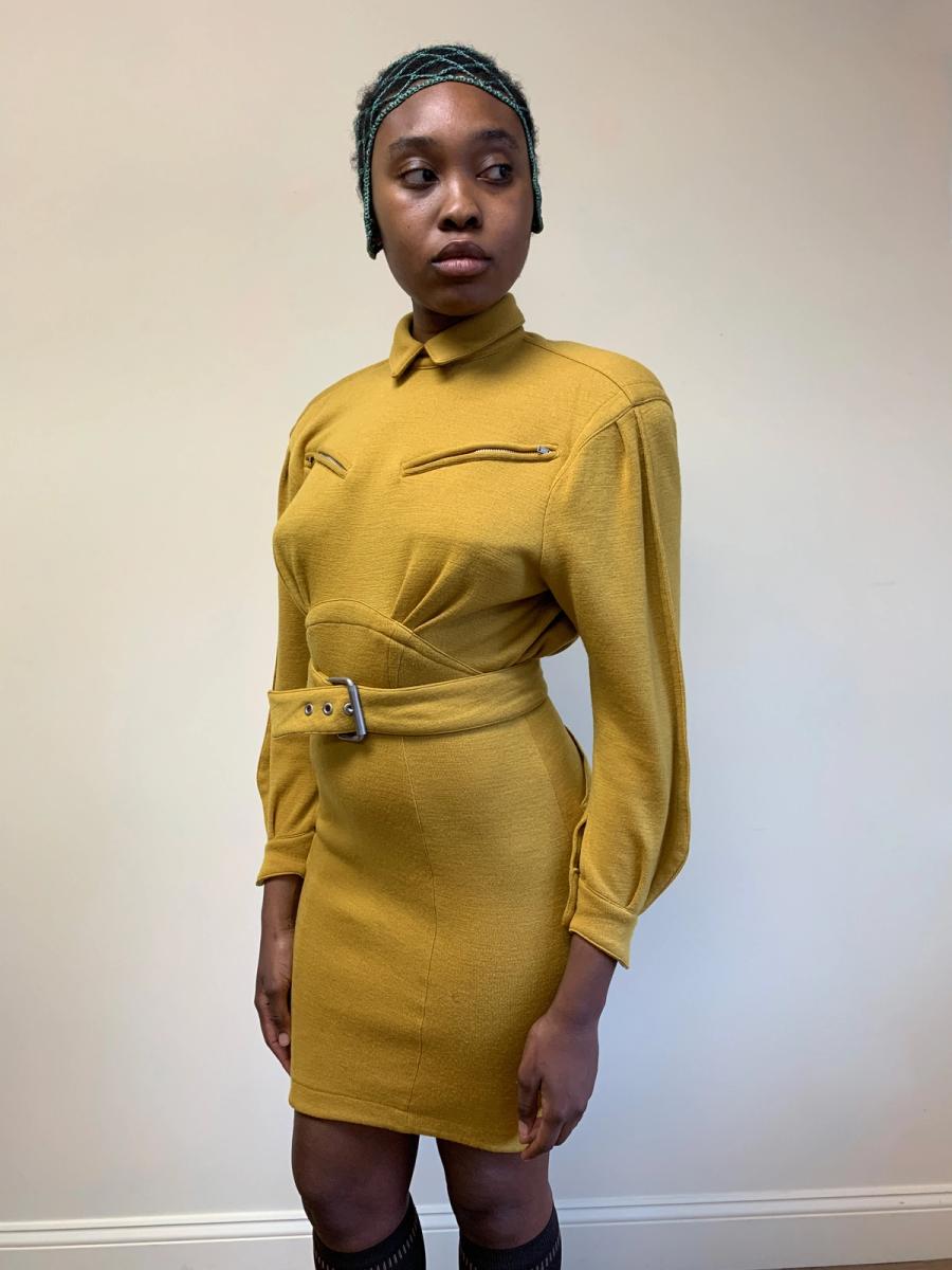80s Thierry Mugler Knit Belted Dress product image