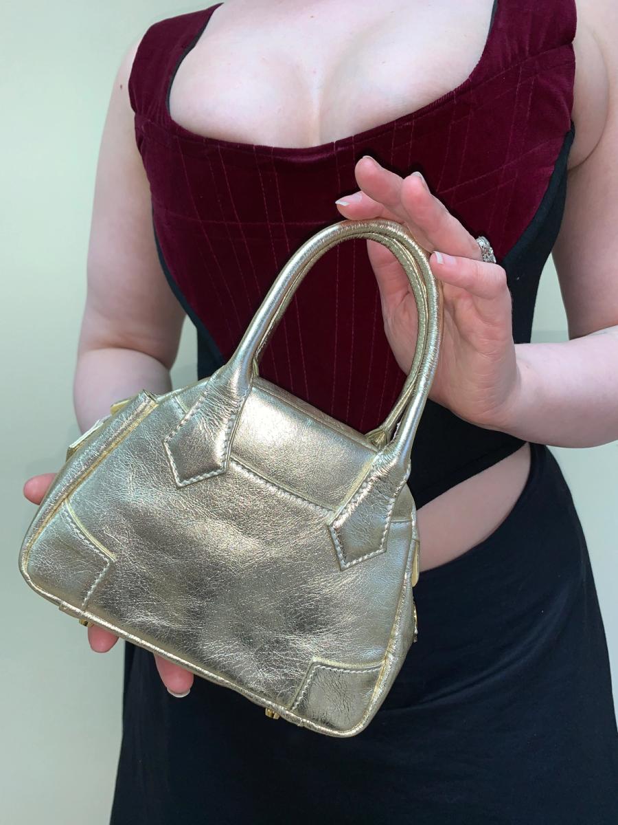 Vivienne Westwood Gold Leather Mini Purse Orb Lining product image