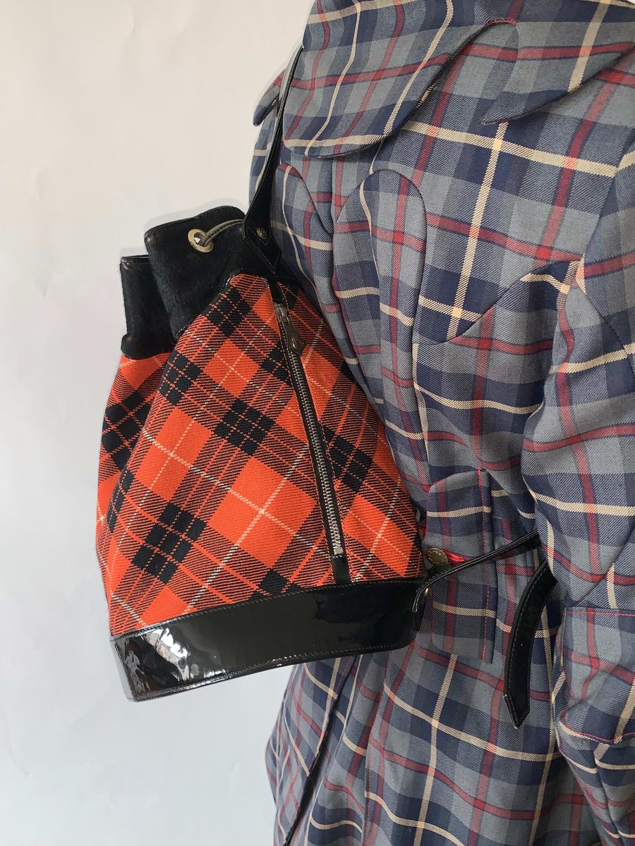 90s Vivienne Westwood Tartan Barrel Bag product image